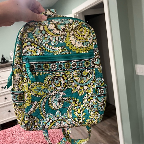 Vera Bradley Handbags - Vera Bradley Green and Blue Backpack Purse
